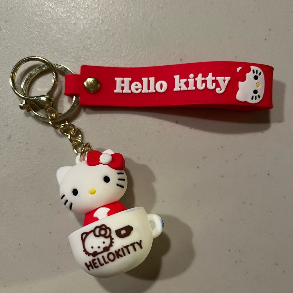 Hello Kitty Keychain with Red Strap